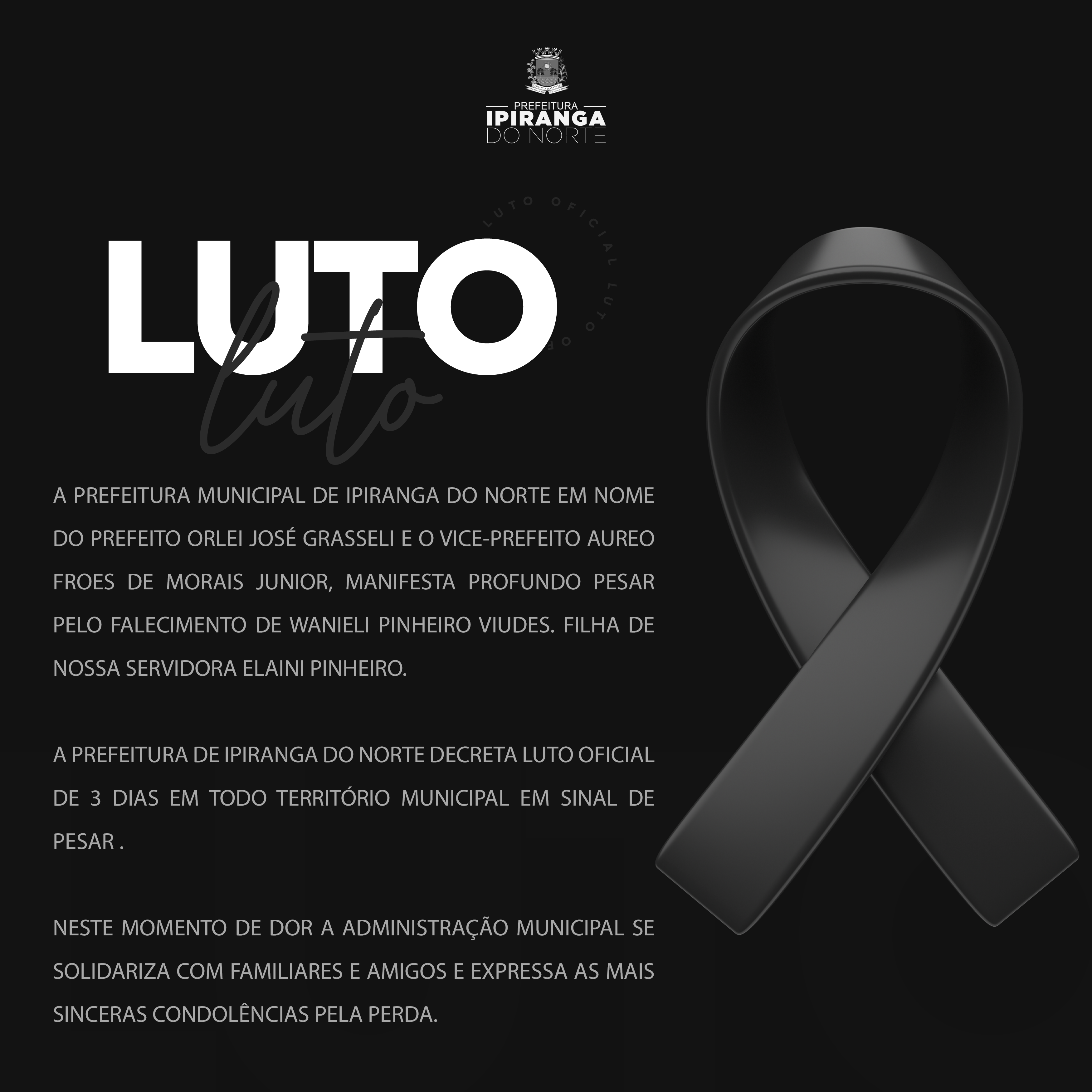 LUTO OFICIAL- DECRETO Nº 064, DE 09 DE SETEMBRO DE 2023. - Prefeitura ...