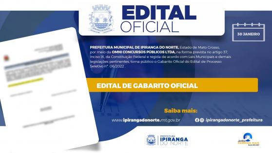 EDITAL DE GABARITO OFICIAL PSS.006-2022