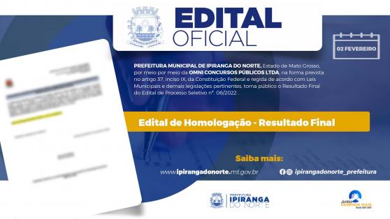 Edital de Homologação - Resultado Final_PSS 006.2022
